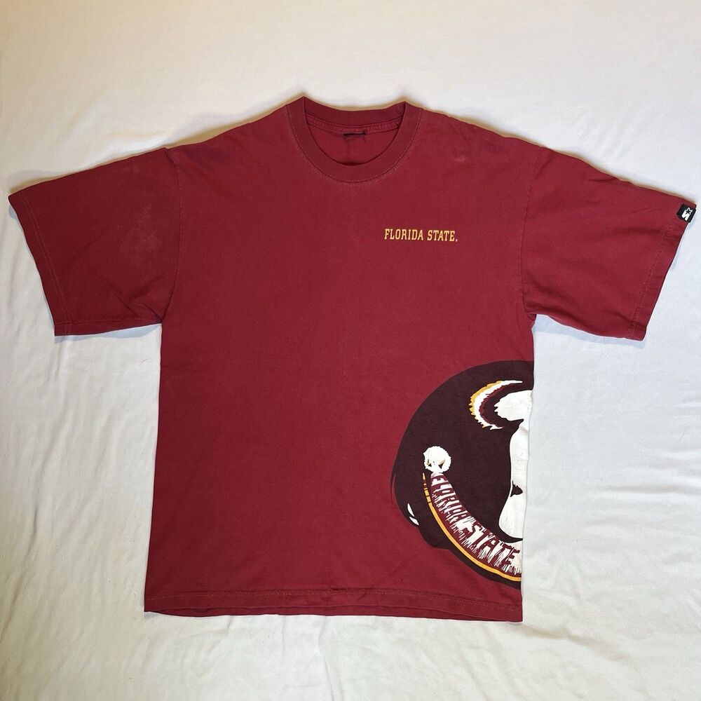 Y2K Starter Florida State Seminoles Shirt Mens XL Red NCAA Football Wrap Around